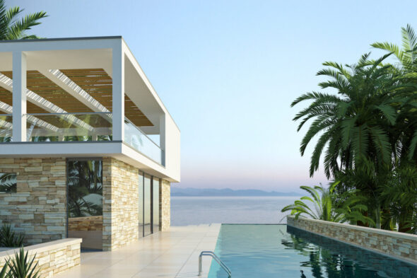 Piscina con vistas al mar