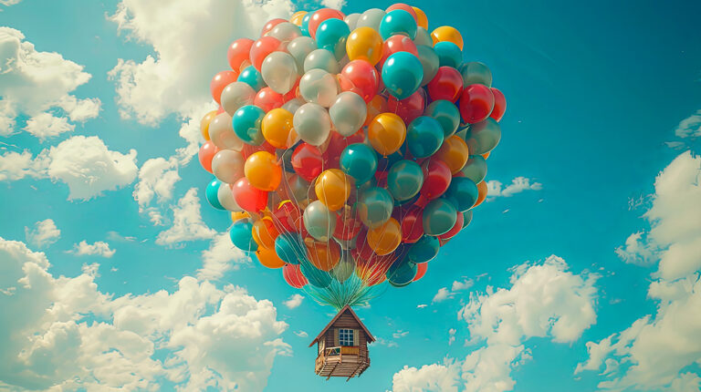 Vivienda con globos simbolizando el aumento de los precios