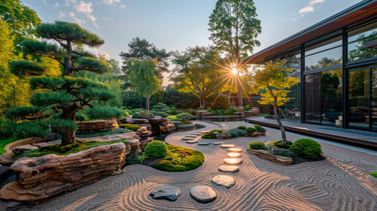 Jardín Japonés al atardecer